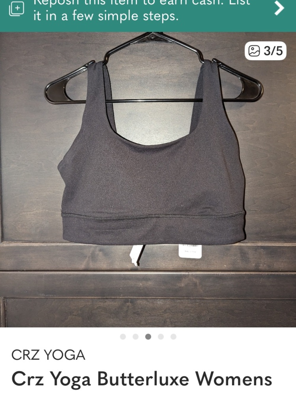CRZ YOGA Black Butterluxe Women's Sports Bra